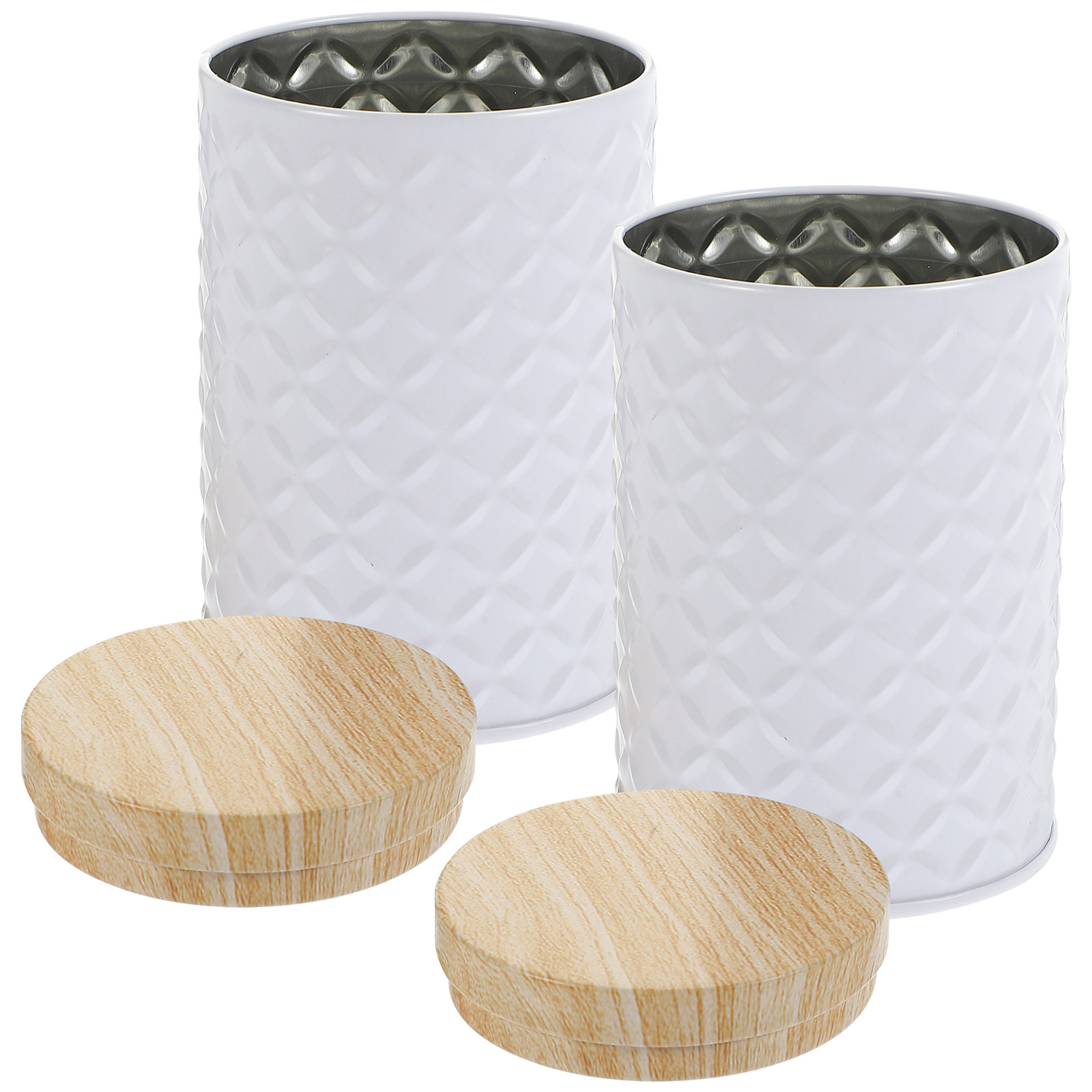 Coffee Tea Jars - 2Pcs Food Grade Tinplate Storage Canister