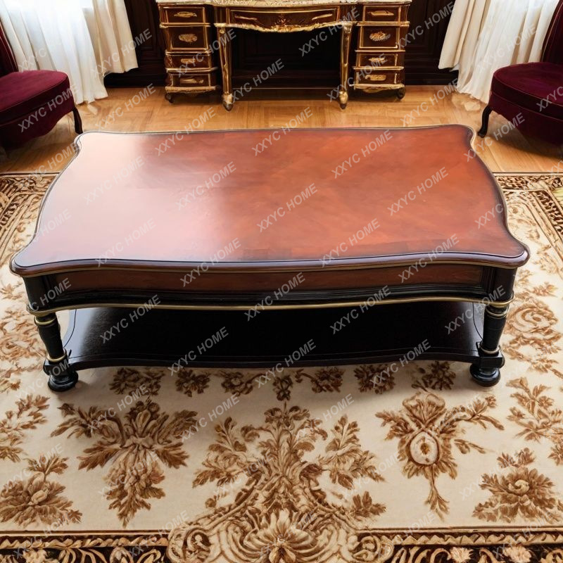 Coffee Tea Drawing - solid wood retro coffee table solid