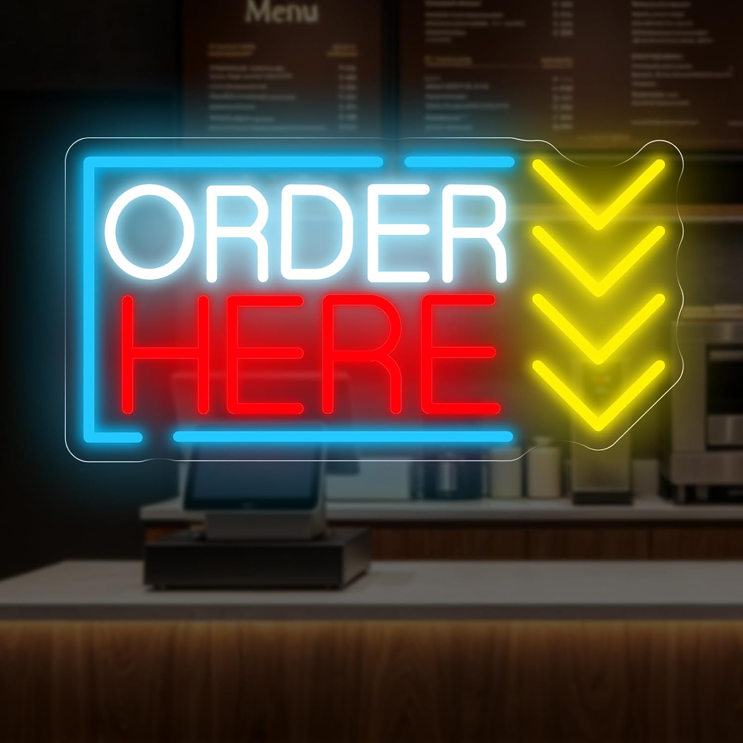 Coffee Tea Neon Sign - Order Here Neon Sign USB Powered
