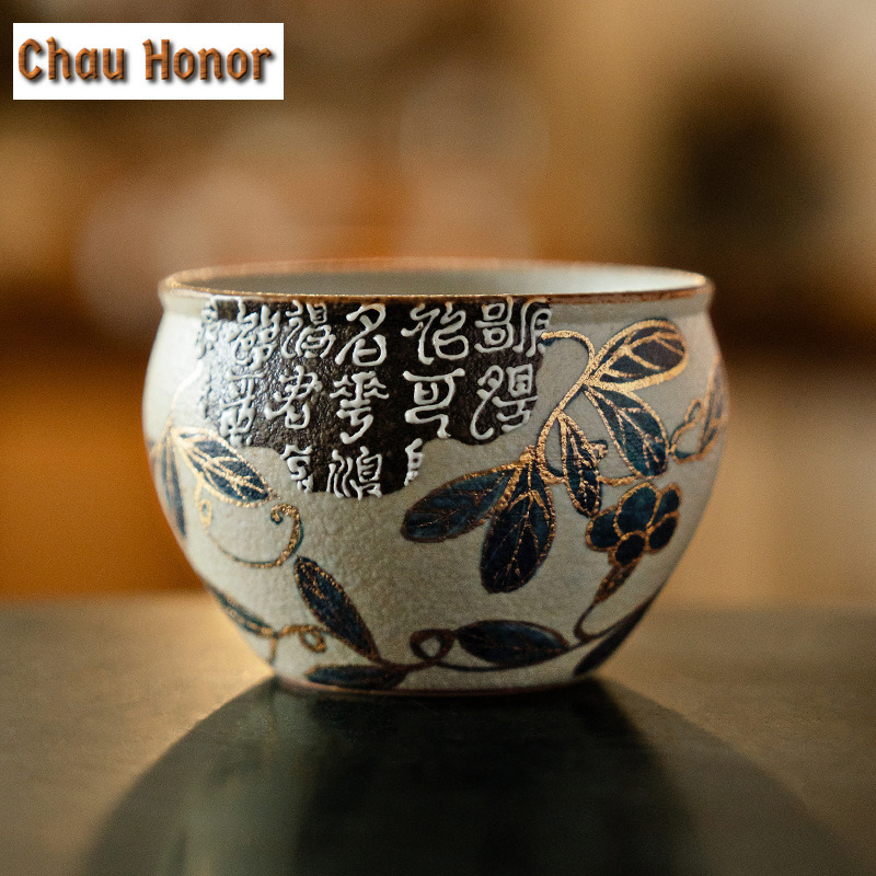 Coffee Tea Drawing - 160ml Blue And White Flint Red