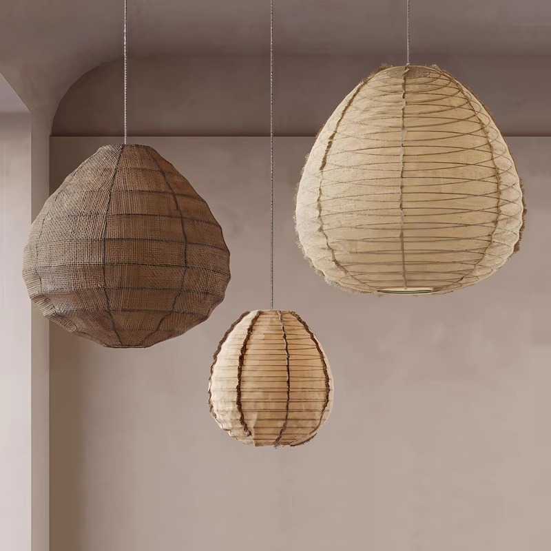 Switching Coffee To Tea - Japanese Metal Cloth Pendant Lights Homestay