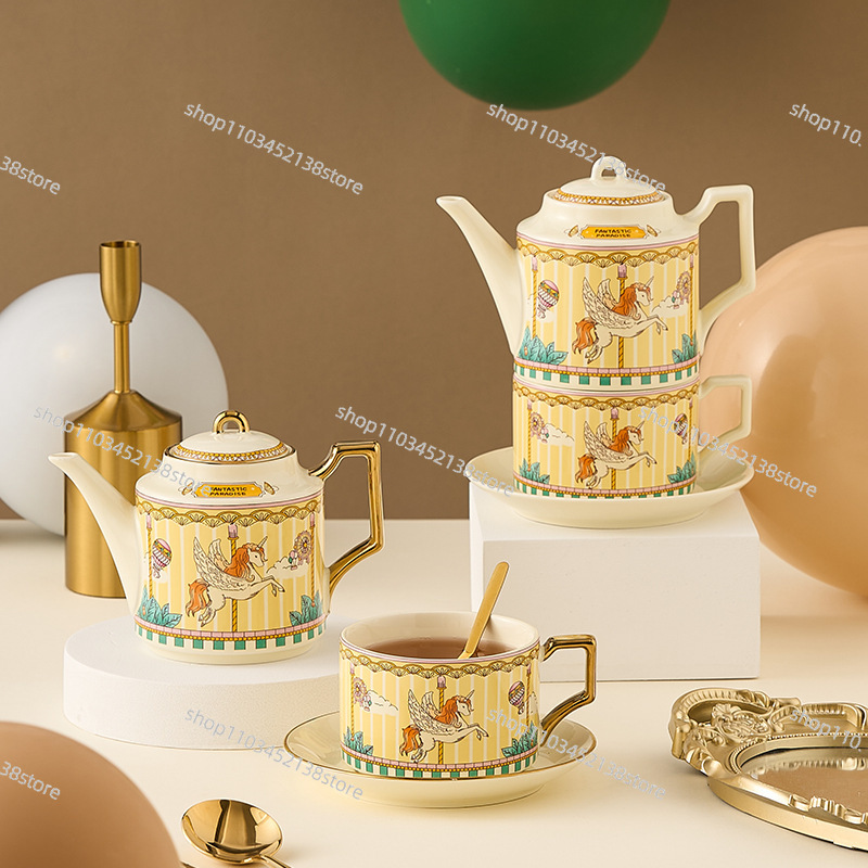 Ceramic Tea Set Carousel Gift  - đánh giá và giá Coffee Tea Gift Set