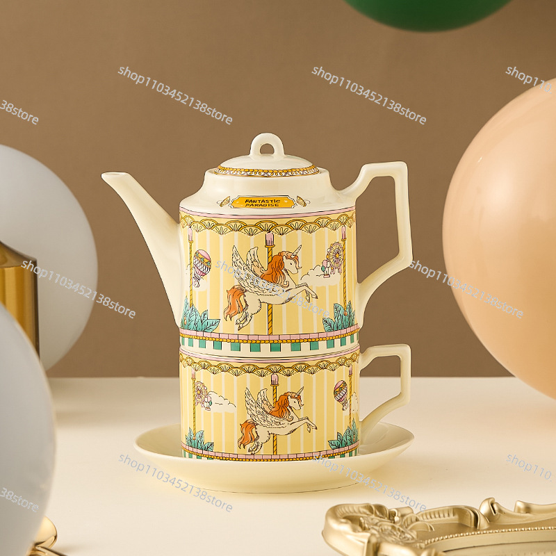 Ceramic Tea Set Carousel Gift  - đánh giá và giá Coffee Tea Gift Set