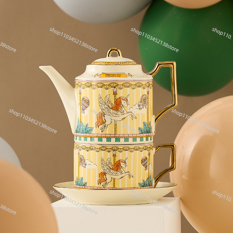 Ceramic Tea Set Carousel Gift  - đánh giá và giá Coffee Tea Gift Set