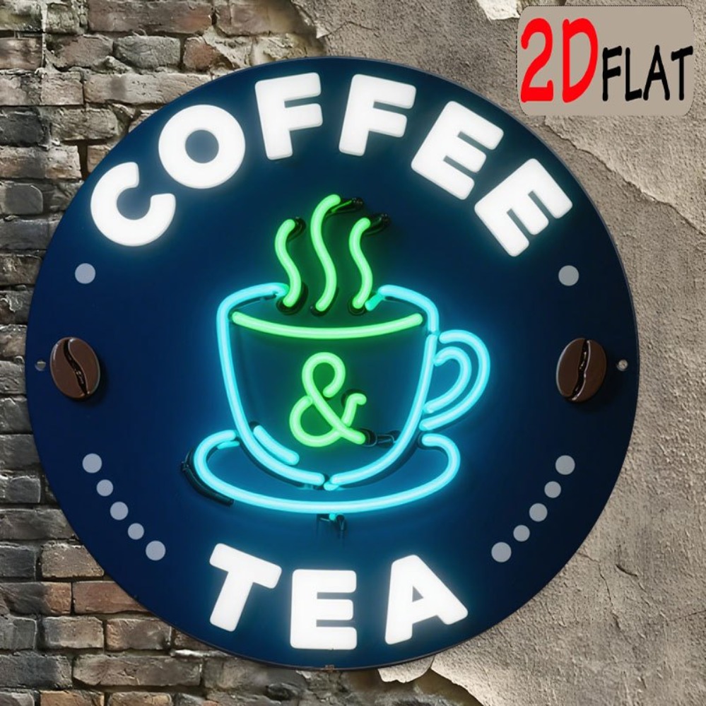 Round Metal Tin Sign Coffee &  - đánh giá và giá Coffee Tea Neon Sign