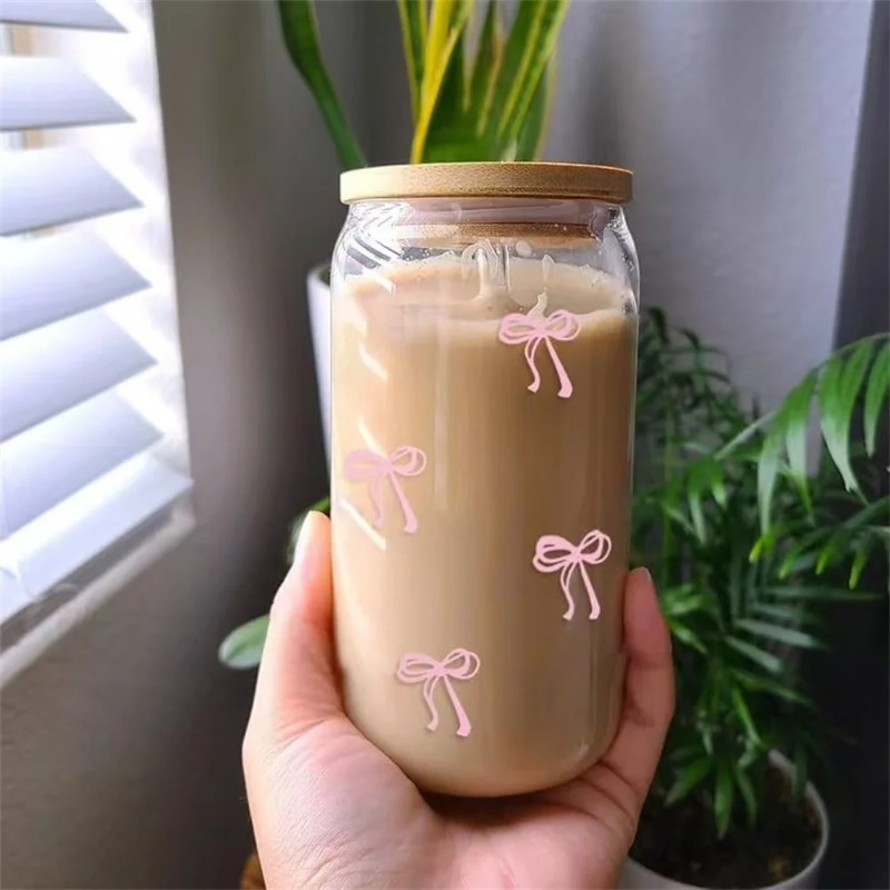 1pc Cute Bow Glass Cup 500ml T - đánh giá và giá Coffee Tea Jars