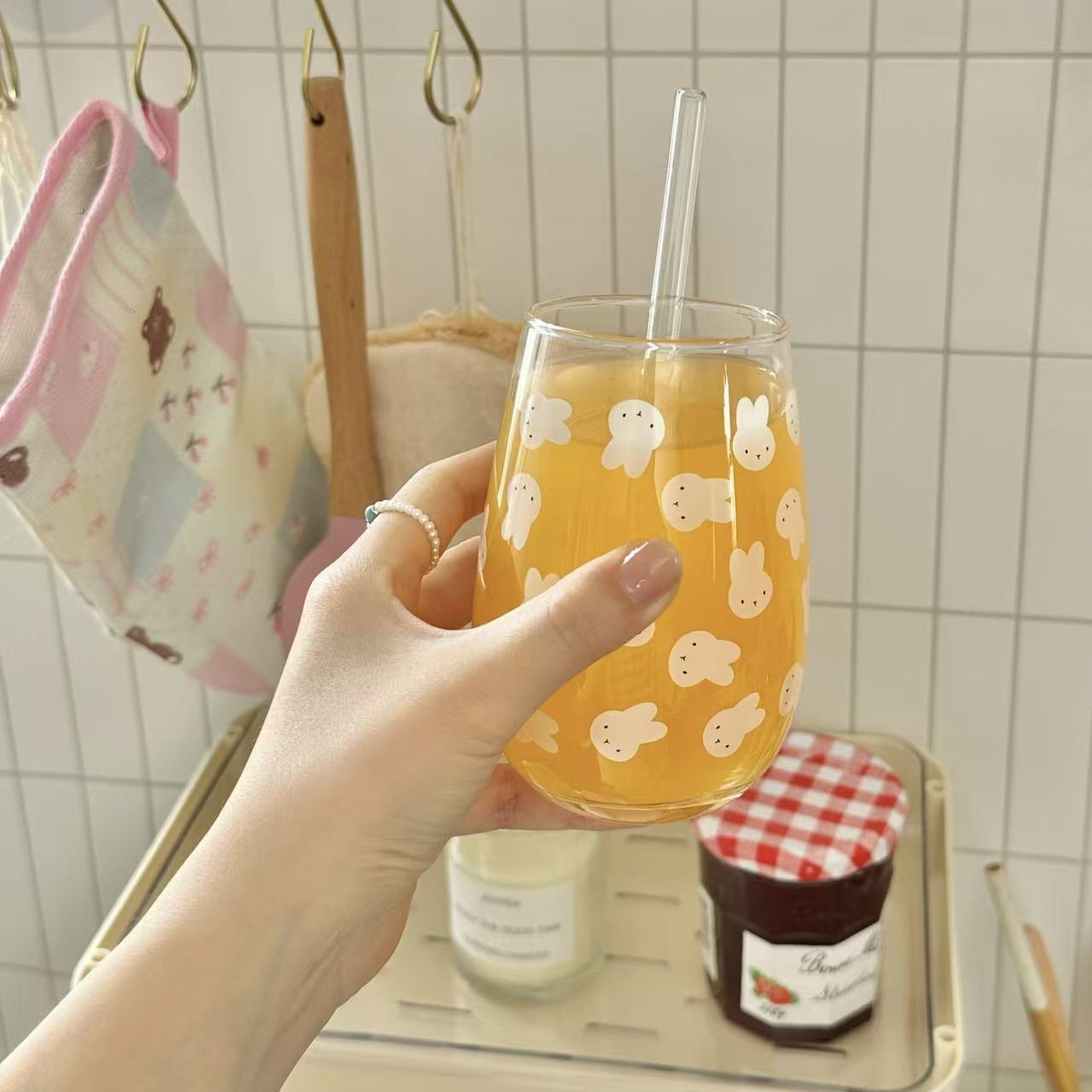 Cute Miffy Rabbit Printed Glas - đánh giá và giá Coffee Tea & Espresso Appliances