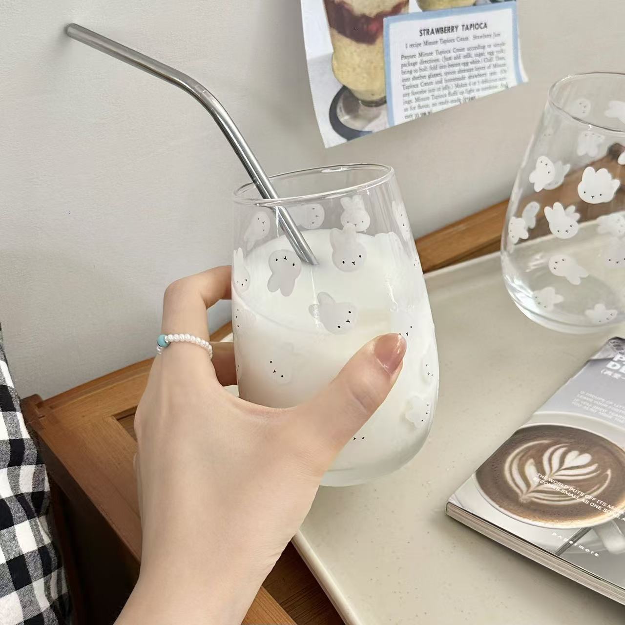 Cute Miffy Rabbit Printed Glas - đánh giá và giá Coffee Tea & Espresso Appliances