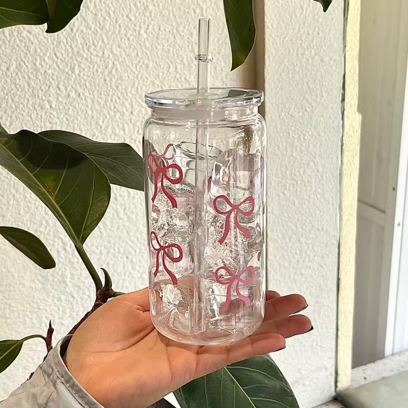 Cute Pink Bow Plastic Cup With - đánh giá và giá Coffee Tea Jars