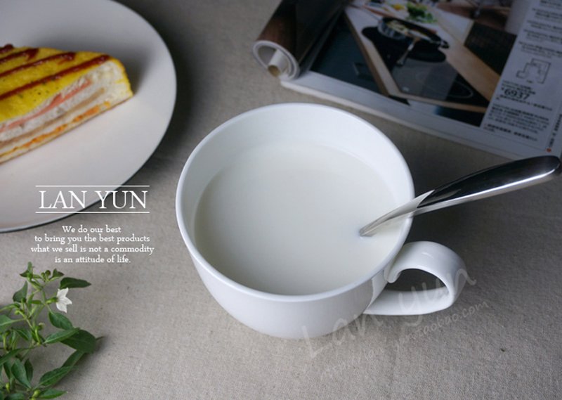 700ML, Plain White Bone China  - đánh giá và giá Morning Tea Coffee