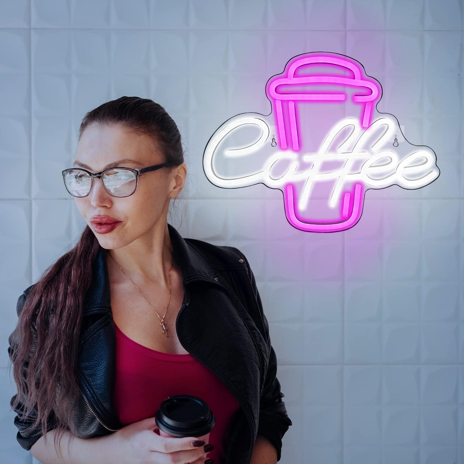 Coffee Cup Pink White Neon Sig - đánh giá và giá Coffee Tea Neon Sign