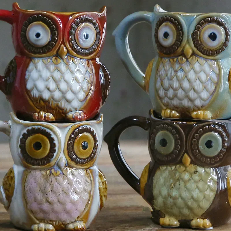 Cute Owl Cartoon Coffee Drinkw - đánh giá và giá Morning Tea Coffee