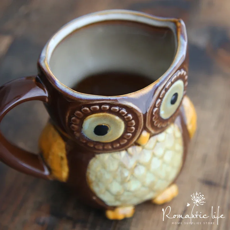 Cute Owl Cartoon Coffee Drinkw - đánh giá và giá Morning Tea Coffee