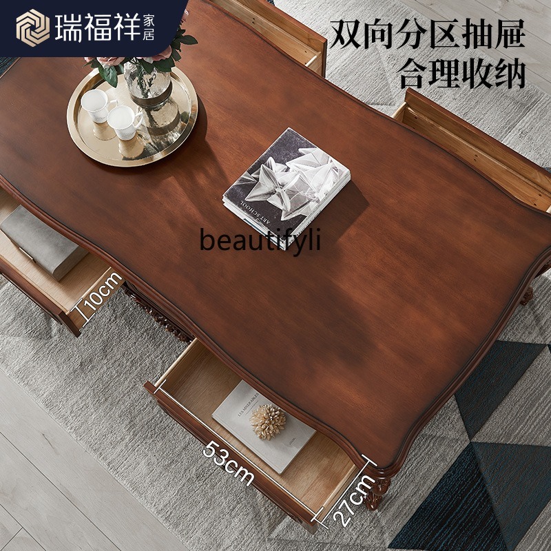 All solid wood coffee table Am - đánh giá và giá Coffee Tea Drawing
