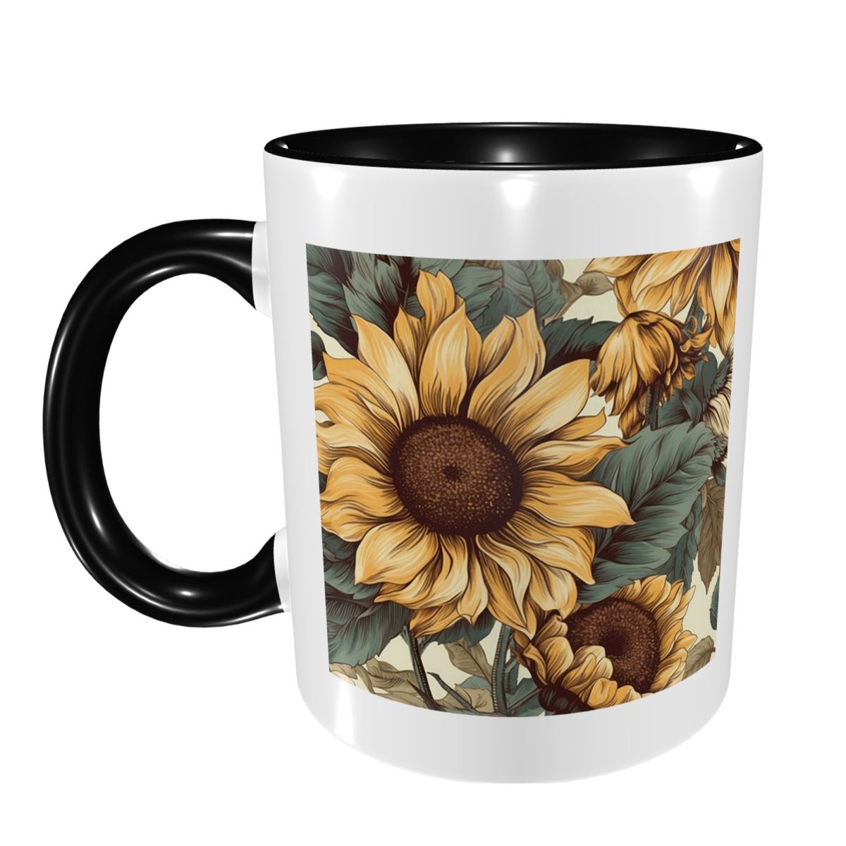 Golden Sunflower Cluster Vinta - đánh giá và giá Coffee Tea Drawing