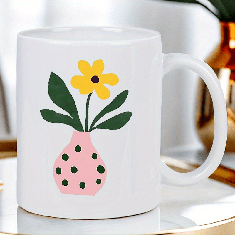 Ceramic Mug with Cute Pink Vas - đánh giá và giá Morning Tea Coffee